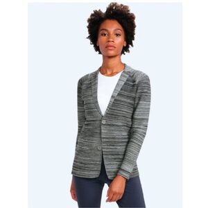 Ministry Of Supply 3D Print-Knit Blazer Cardigan in Cement Gray Marl $285 size S